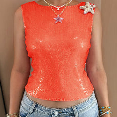Starfish Sequin Crop Top