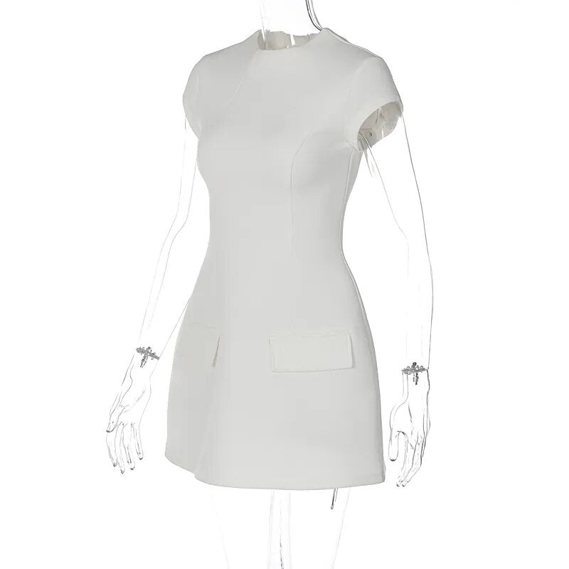 Short Sleeve O-Neck Suit Mini Dress