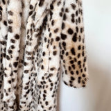 Long Belted Leopard Faux Fur Coat