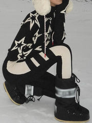 Star Print  Turtleneck Long Sleeve Knitted Sweater