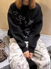 Star Print O-Neck Sweatshirt