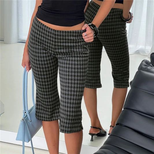 Checkered Capri Pants
