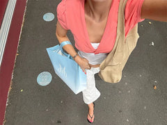 V-Neck Short Sleeve One Button Crop Top
