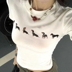 Cartoon Dog Short Sleeve Tee