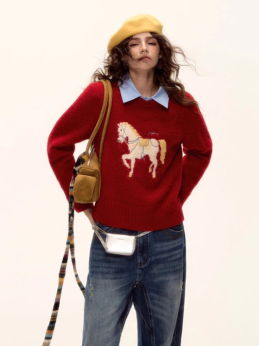 Red Horse Graphic Sweater