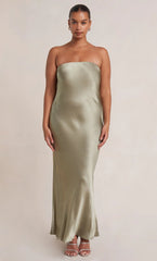 Satin Tube Maxi Dress - Free From Label