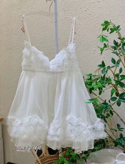 Rose Embroidery Sheer Mini Nightdress
