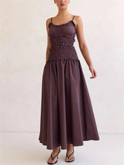 Smocked Tiered Spaghetti Strap Maxi Dress