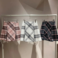 High Waist Plaid Mini Skirt Free From Label