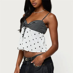 Striped Dots Patchwork Cami Top