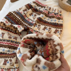 Christmas Pattern Plush Sweatshirt