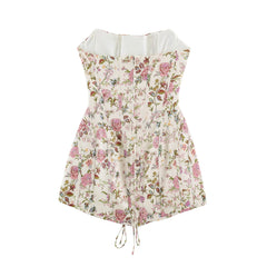 Floral Print Strapless Corset Mini Dress
