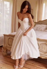 Sweetheart Neckline Bustier Strapless Maxi Dress