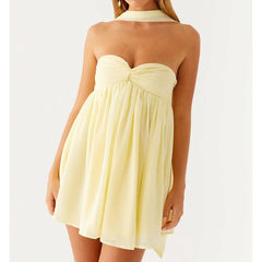 Babydoll Mini Tube Dress with Scarf