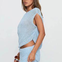 Off Shoulder Knit Vest