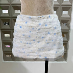 Floral Strapless Lace Ruffle Corset Top And High Waist Bodycon Skirt Set