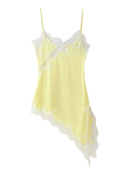 Satin Lace Patchwork Cami Mini Dress