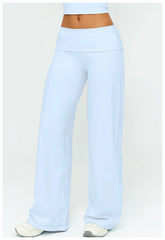 Wide Leg Fold Over Low Rise Flare Yoga Sweatpants