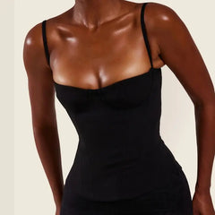 Spaghetti Strap Back Lace Up Corset Top