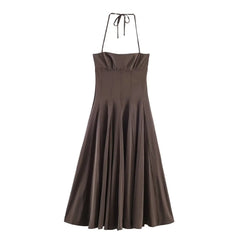Polka Dot Tie Strap Midi Dress