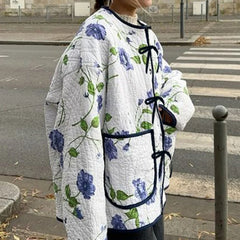 Front Bowknot Tie Up Pattern Jacket