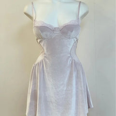 Velvet Lace Side Cut Out Nightdress