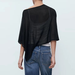 Sheer Shawl Beach Cover-ups Knitted Top
