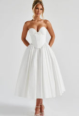 Sweetheart Neckline Bustier Strapless Maxi Dress