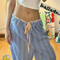 Striped Drawstring Pants - Free From Label