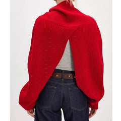 Long Sleeve Turtleneck Open Front Shrugs Sweater