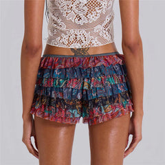 Lace Ruffle Shorts Layered Bloomers