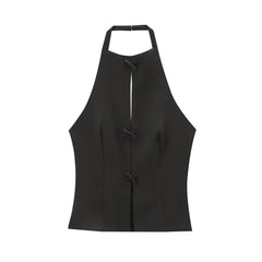 Bow Slit Vest Tank Top