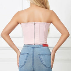 Heart Cutout Strapless Bustier Top