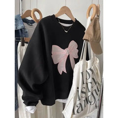 Embroidered Butterfly Bow Knot Sweatshirt