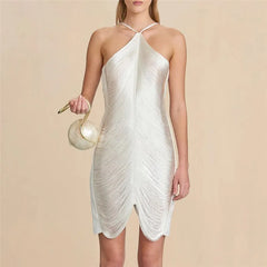 Tassel Halter Mini Dress