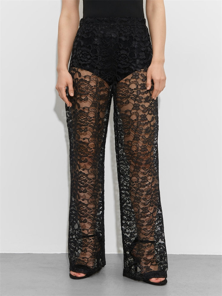 Lace Sheer Trousers