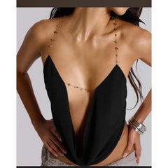 Metal Chain Cowl Neck Top