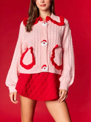 Christmas  Santa Claus Cardigan with Pockets