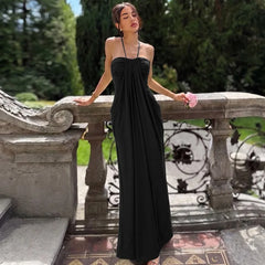 Halter Drape Long Dress