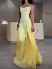 Yellow Flare Patchwork Long Dress