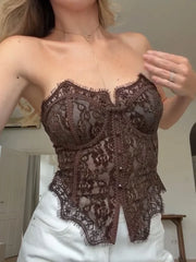 Lace Strapless Bustier Corset Top