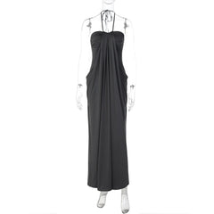 Halter Drape Long Dress
