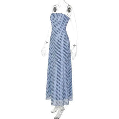 Polka Dot Strapless Maxi Dress