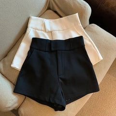 High Waist Solid Shorts For Women