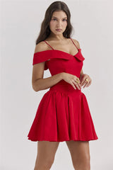 Off-Shoulder Frill Mini Dress - Free From Label