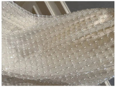 White Sequin Bead Embroidery Strapless Dress