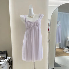 Mesh Nightgown Midi Sleepdress