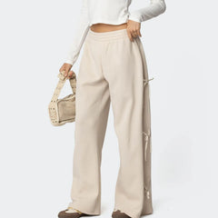Side Bow Wide Leg Trousers