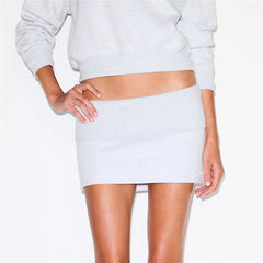 Riibed Fold Over Low Rise Mini Skirt