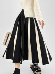 Black Patchwork Long Skirt Free From Label